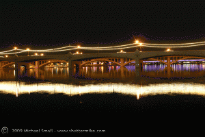 Photograph of Mill Ave. Bridge at Night - Tempe, AZ
