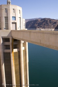 Hoover Dam intake tower and Lake Mead
