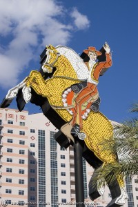 Neon Musuem Restored Hacienda Horse and Rider sign on Fremont St. Las Vegas