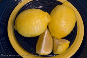 Still life photograph of lemons with complimentary colors