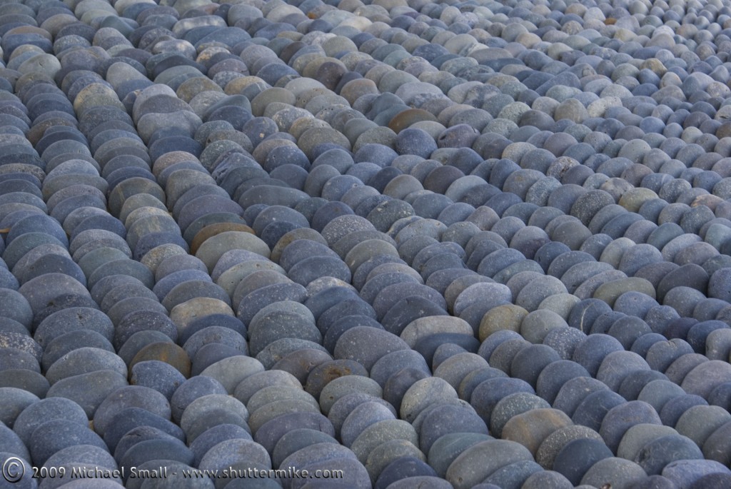 Photo of rows of river rocks