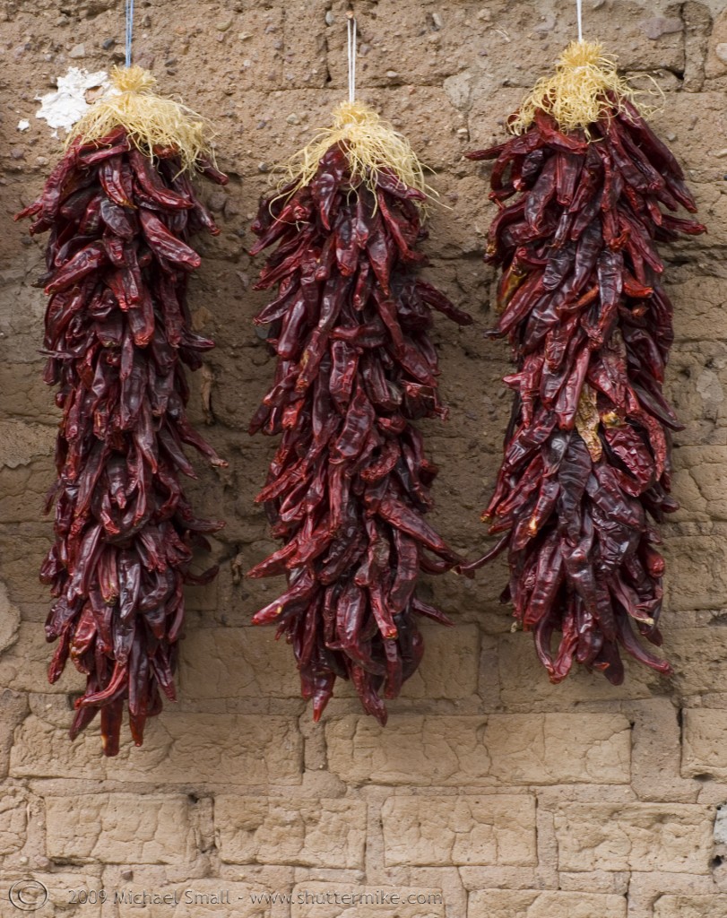 Photo of chili pepper strings in Tubac Arizona