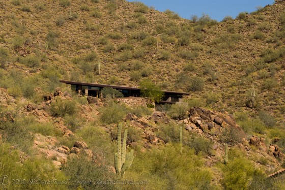 Photo of a Scottsdale desert home blending into its environment.