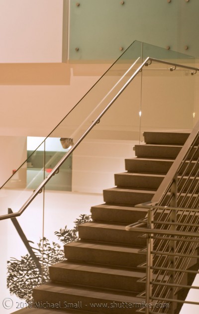 Photo of a staircase in the Phoenix Art Museum