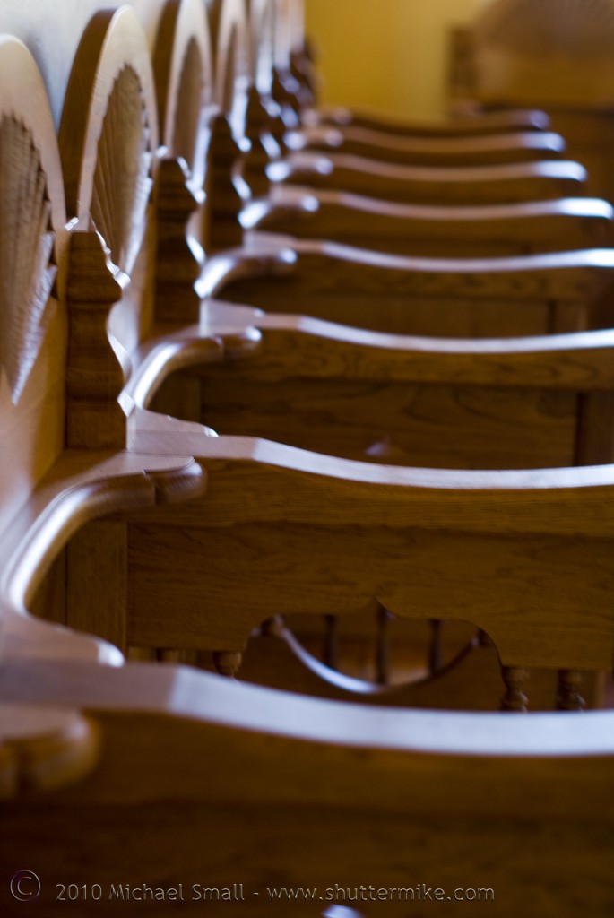 Photo of stasidia seats at St. Anthony's Monastery