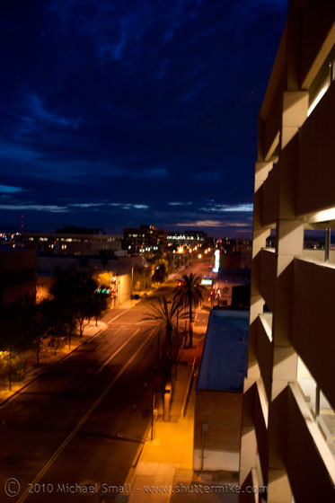 Photo of downtown Phoenix at twlight