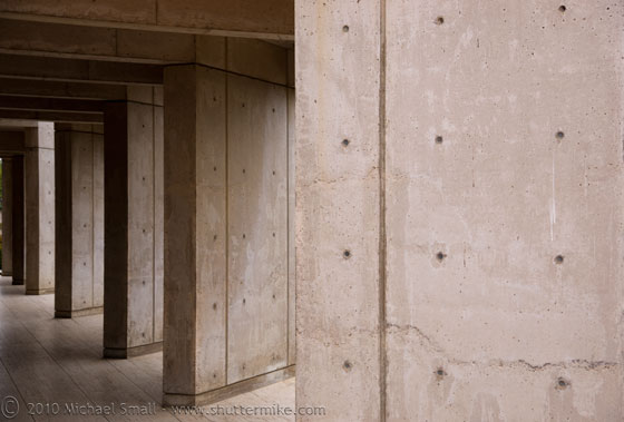 Photo of the concrete used in the Salk Institute architecture