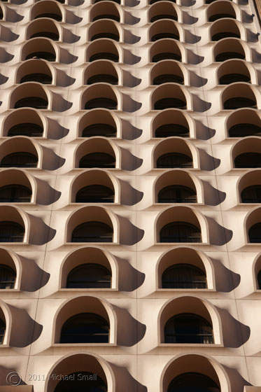 Architectural detail photo of a downtown Pheonix hotel.