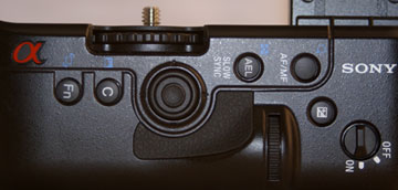 Detail photo of the Sony Alpha 900/850 VG-C90AM Vertical Grip Controls