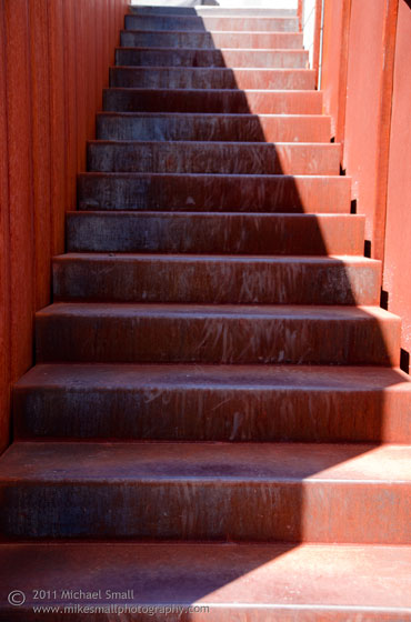 Photo of a contemporary modern stair case detail.