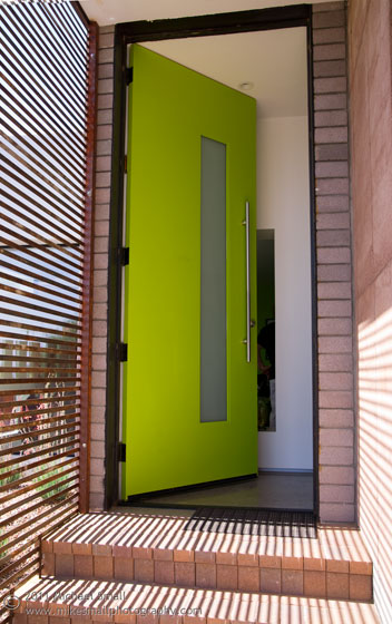 Photo of the entry to a mid-century modern Phoenix home.
