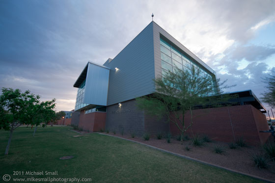 Architectural photography of the Phoenix College Fine Arts Building