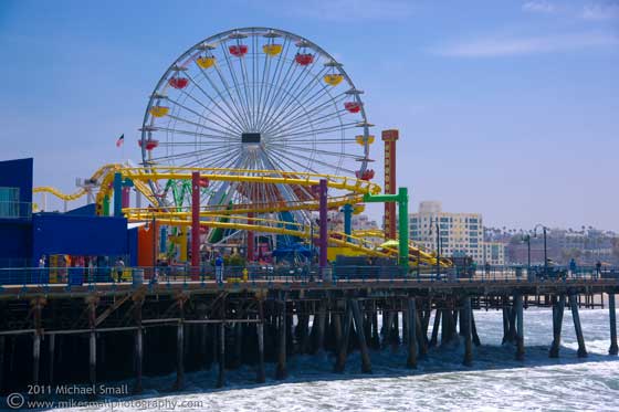 Photo of the Santa Monica pier in California.