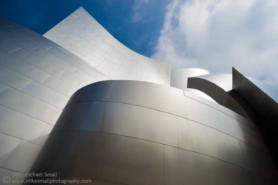 Architecture photogrpahy of the Disney Concert Hall in LA