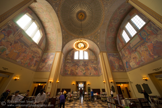 Architecture photography in the Los Angeles Central Public Library rotunda