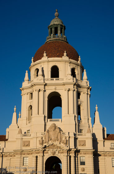 Archiutecture image of the tower on the Pasadena City Hall