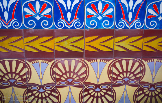 Photogrpah of art tiles in Pasadena, CA