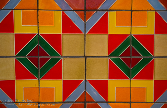 Photograph of artistic tiles in Pasadena, CA