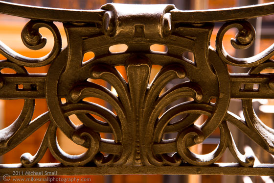 Image of the detailed iron work int he Bradbury Building