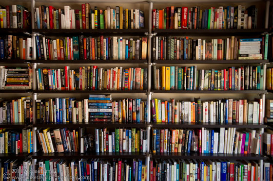 Photo of a wall of books