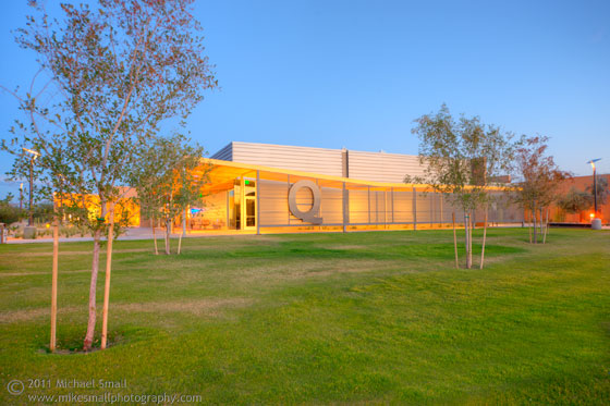 Architectural photograph of the Q Building at PVCC