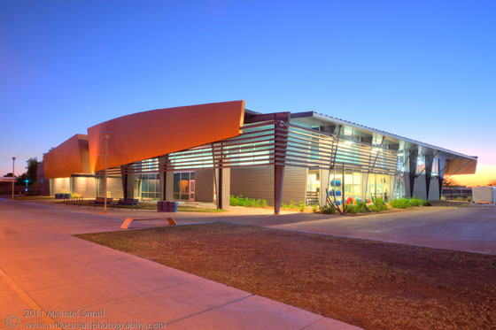 Architectural photograph of the fitness & wellness center at SCC