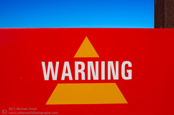 Photo of a red warning sign