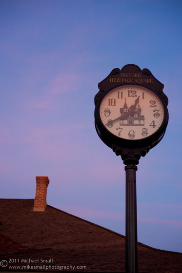 Photo of the clock in Heritage Square Phoenix