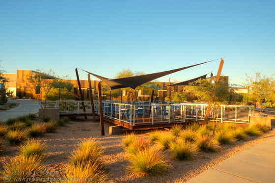 Architectural photograph of the Natural Sciences Building at Scottsdale Community College