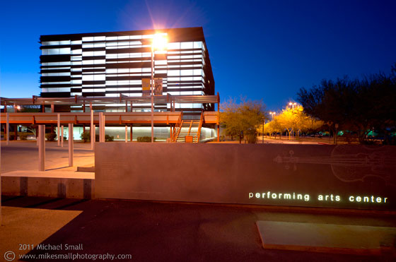 Architectural photography of the South Mountain Community College Performing Arts Center