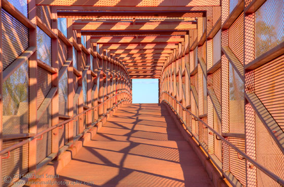 Image of a pedestrian bridge over the 51 freeway in Phoenix